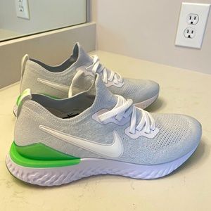 Nike Epic React Flyknit 2 (white/lime) size 10.5